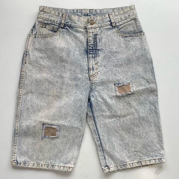Vintage Shorts Vintage Acid Washed Jean Shorts Faux Distressed